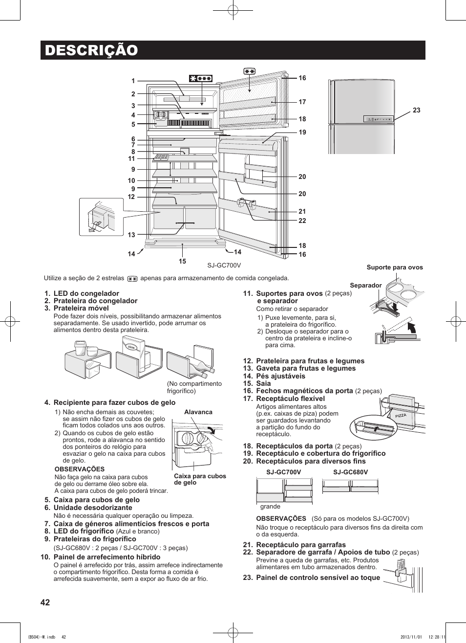 Descrição | Sharp SJ-GC680VSL User Manual | Page 42 / 184