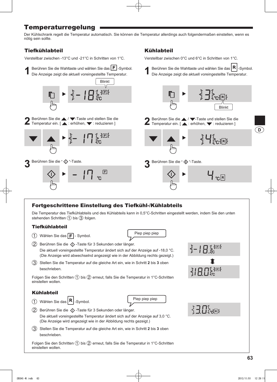 Temperaturregelung | Sharp SJ-GC680VSL User Manual | Page 63 / 184