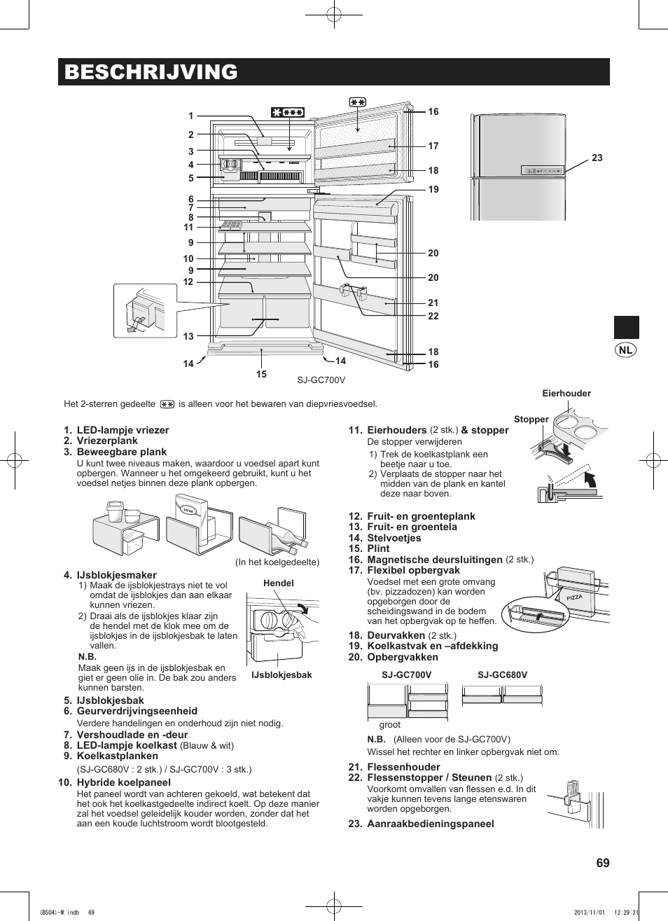 Beschrijving | Sharp SJ-GC680VSL User Manual | Page 69 / 184
