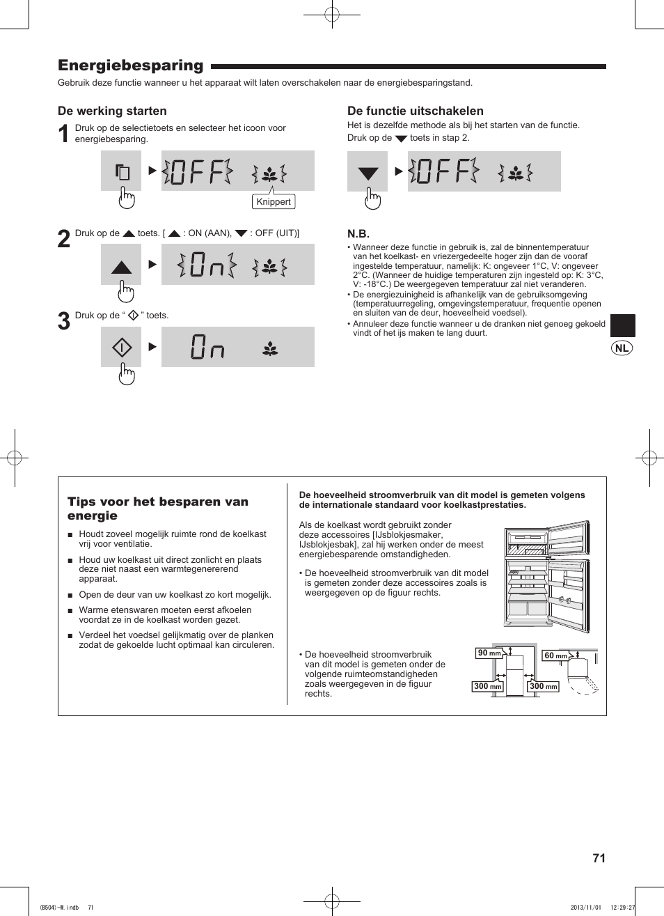 Energiebesparing | Sharp SJ-GC680VSL User Manual | Page 71 / 184