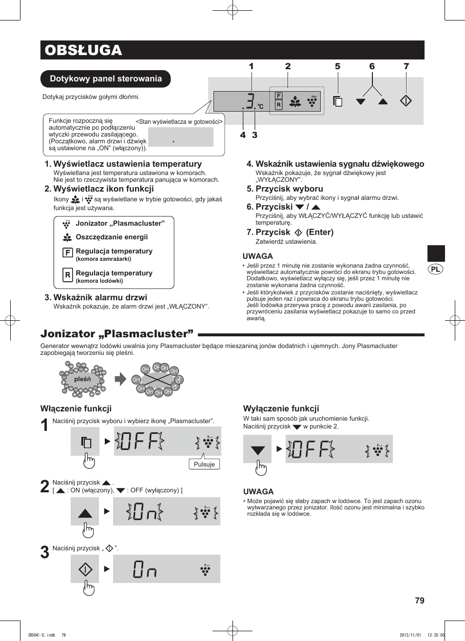 Obsługa, Jonizator „plasmacluster | Sharp SJ-GC680VSL User Manual | Page 79 / 184