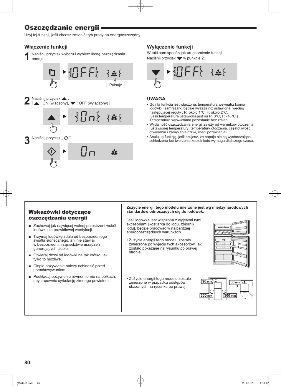 Oszczędzanie energii | Sharp SJ-GC680VSL User Manual | Page 80 / 184