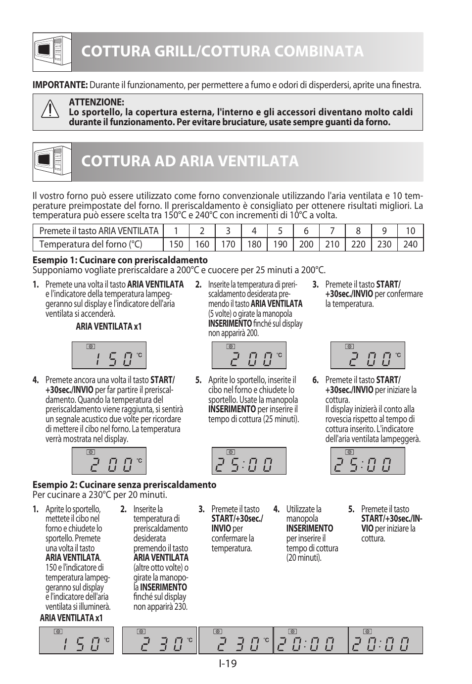 Cottura grill/cottura combinata, Cottura ad aria ventilata | Sharp R-822STWE User Manual | Page 100 / 266