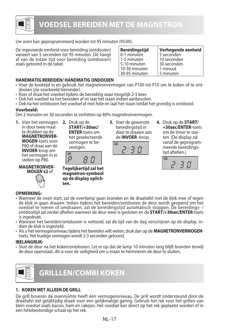 Voedsel bereiden met de magnetron, Grilllen/combi koken | Sharp R-822STWE User Manual | Page 124 / 266