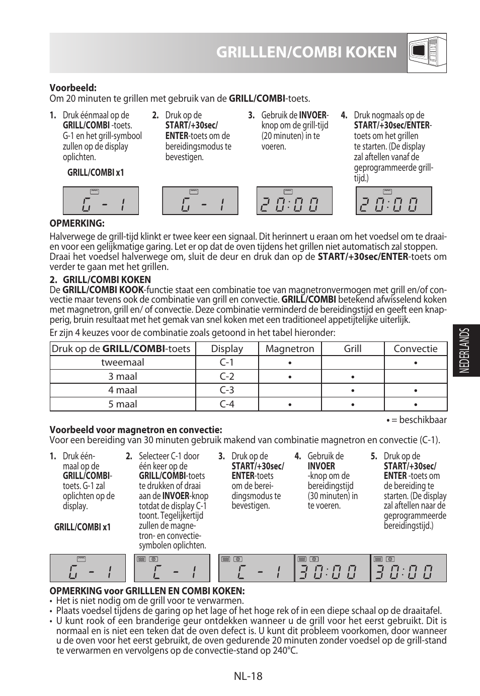 Grilllen/combi koken, Nederlands | Sharp R-822STWE User Manual | Page 125 / 266