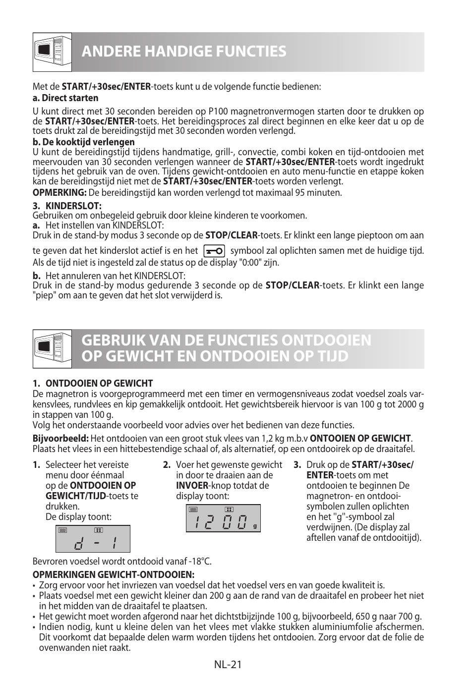 Andere handige functies | Sharp R-822STWE User Manual | Page 128 / 266