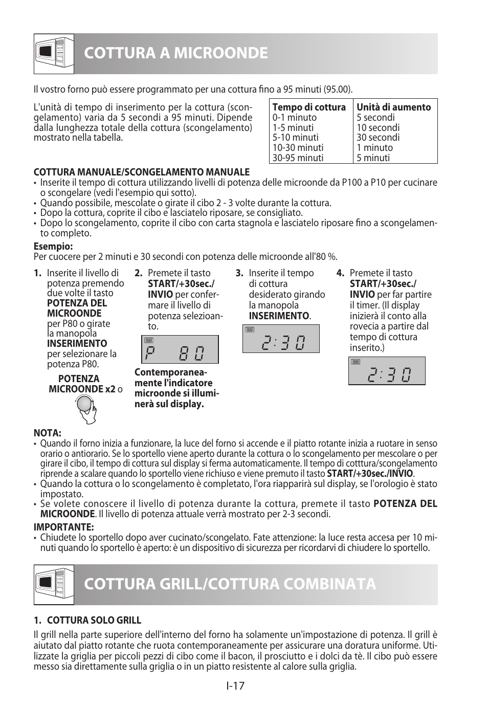 Cottura a microonde, Cottura grill/cottura combinata | Sharp R-822STWE User Manual | Page 98 / 266