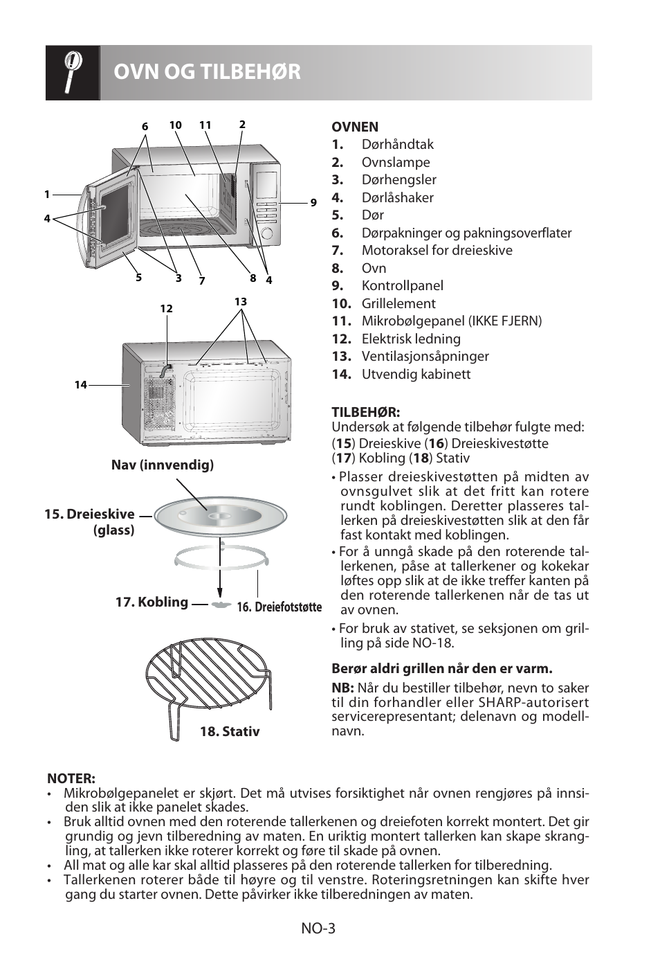 Ovn og tilbehør, No-3 | Sharp R-722STWE User Manual | Page 174 / 246