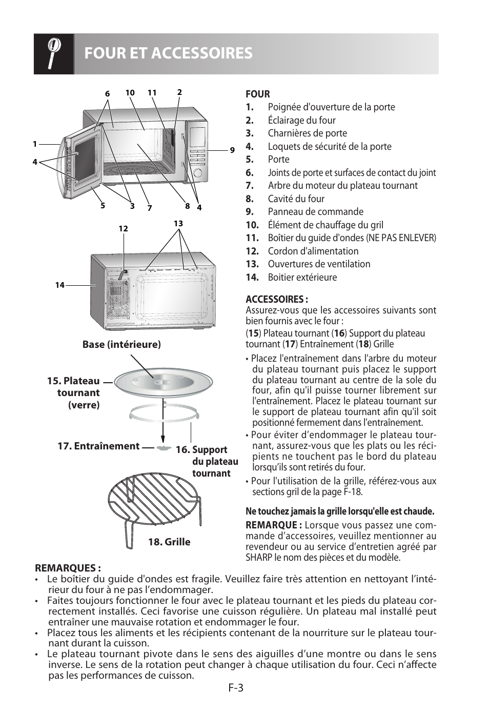 Four et accessoires | Sharp R-722STWE User Manual | Page 54 / 246