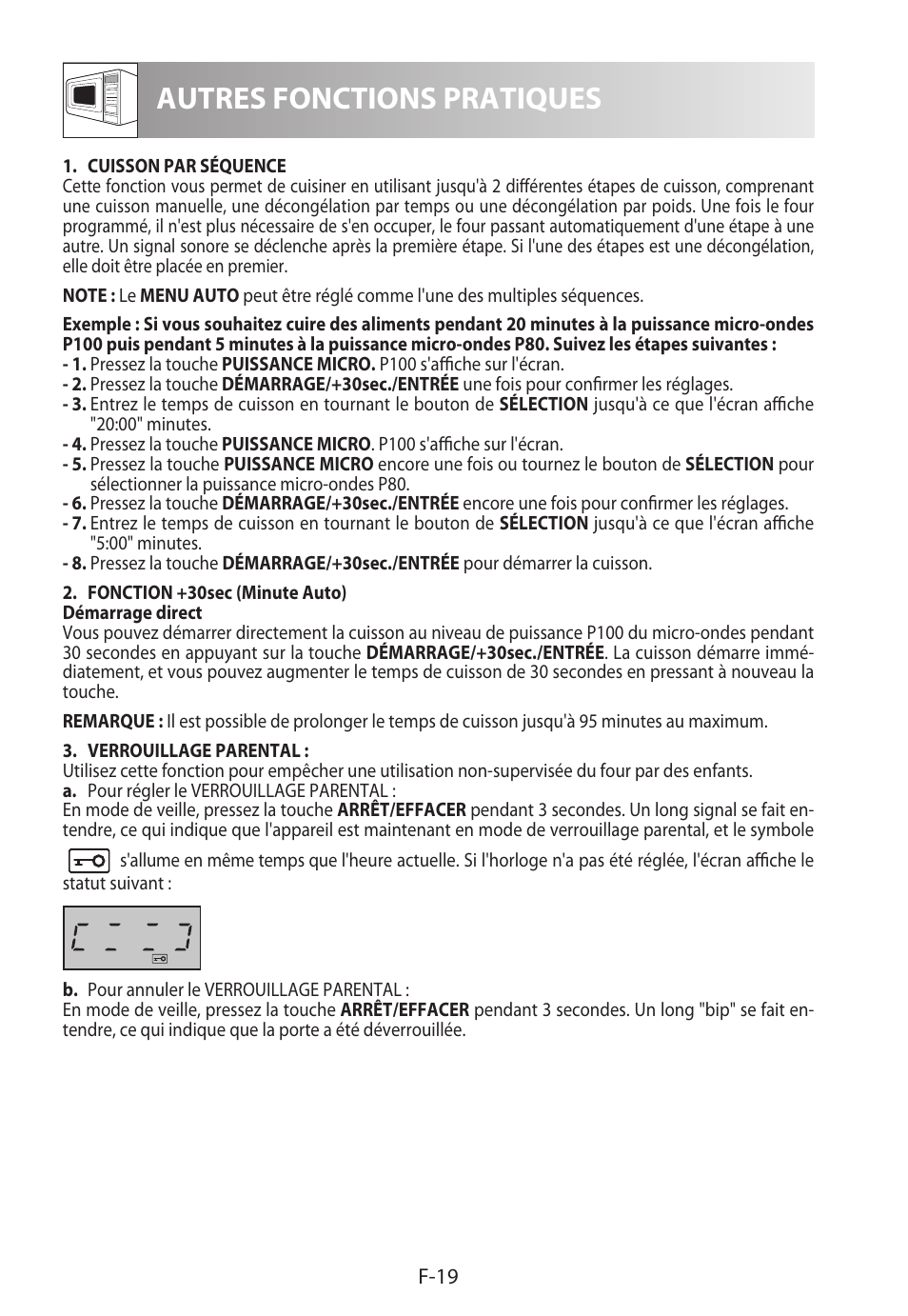 Autres fonctions pratiques | Sharp R-722STWE User Manual | Page 70 / 246