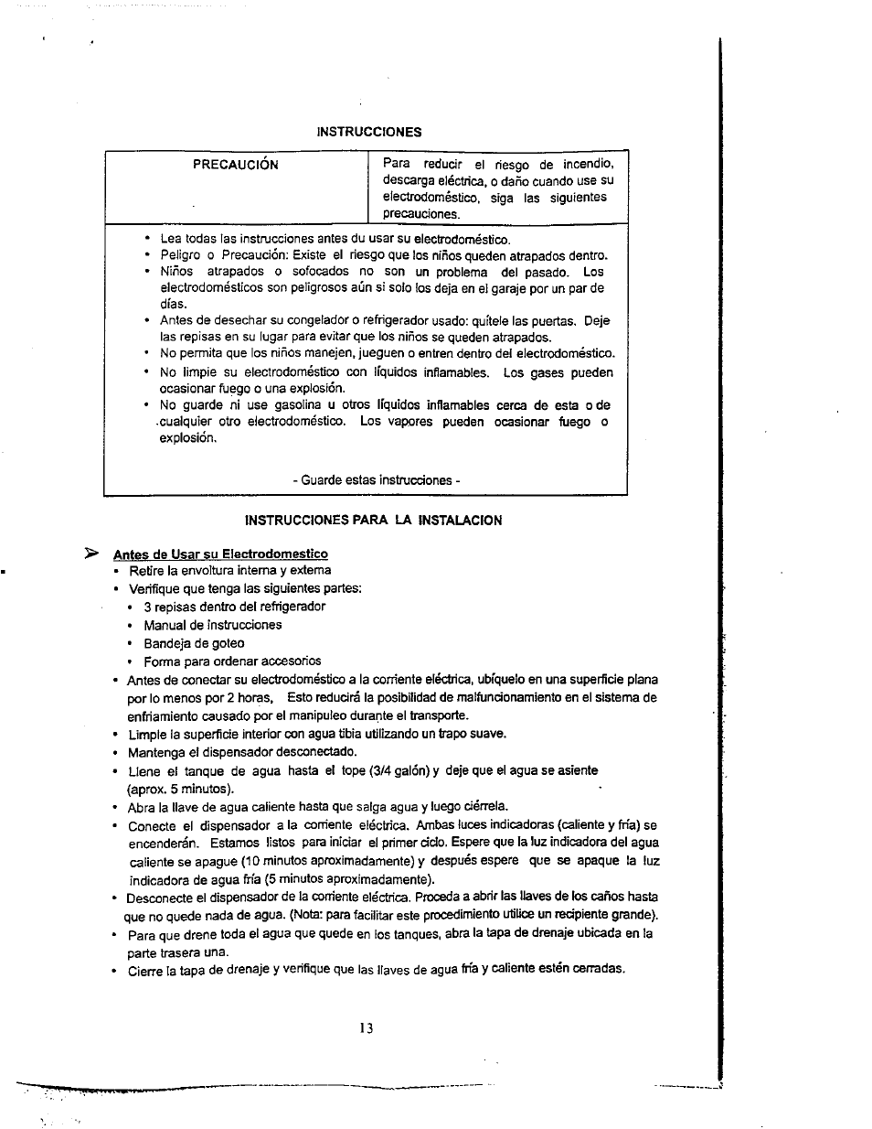 Instrucciones | Avanti WDR-52 User Manual | Page 13 / 17