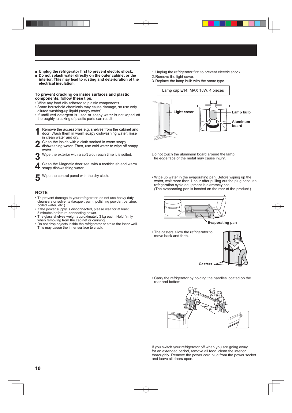 Care and cleaning | Sharp SJ-F790STSL User Manual | Page 10 / 140