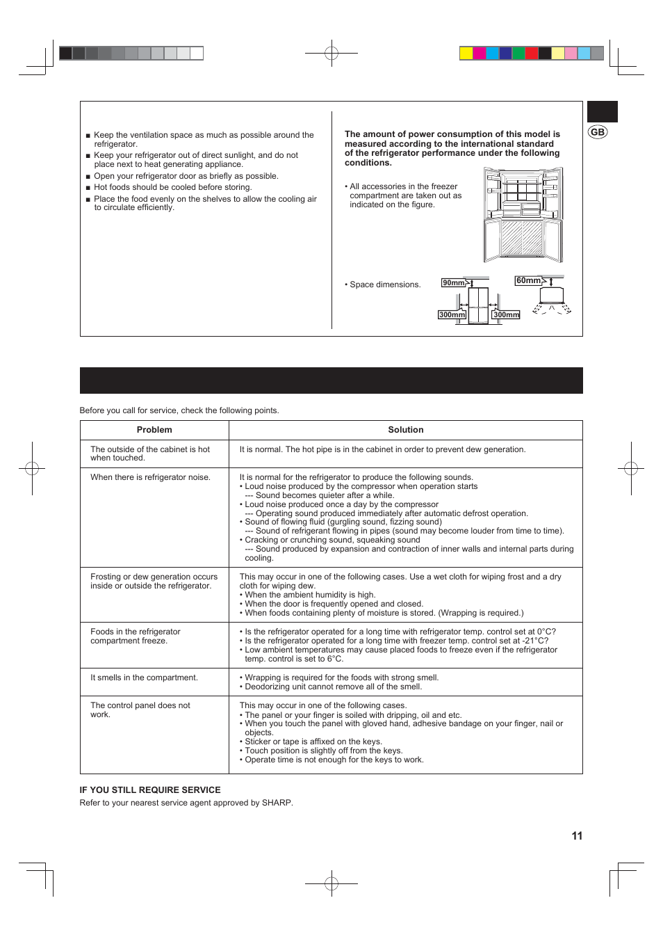 Before you call for service, Tips for saving energy | Sharp SJ-F790STSL User Manual | Page 11 / 140