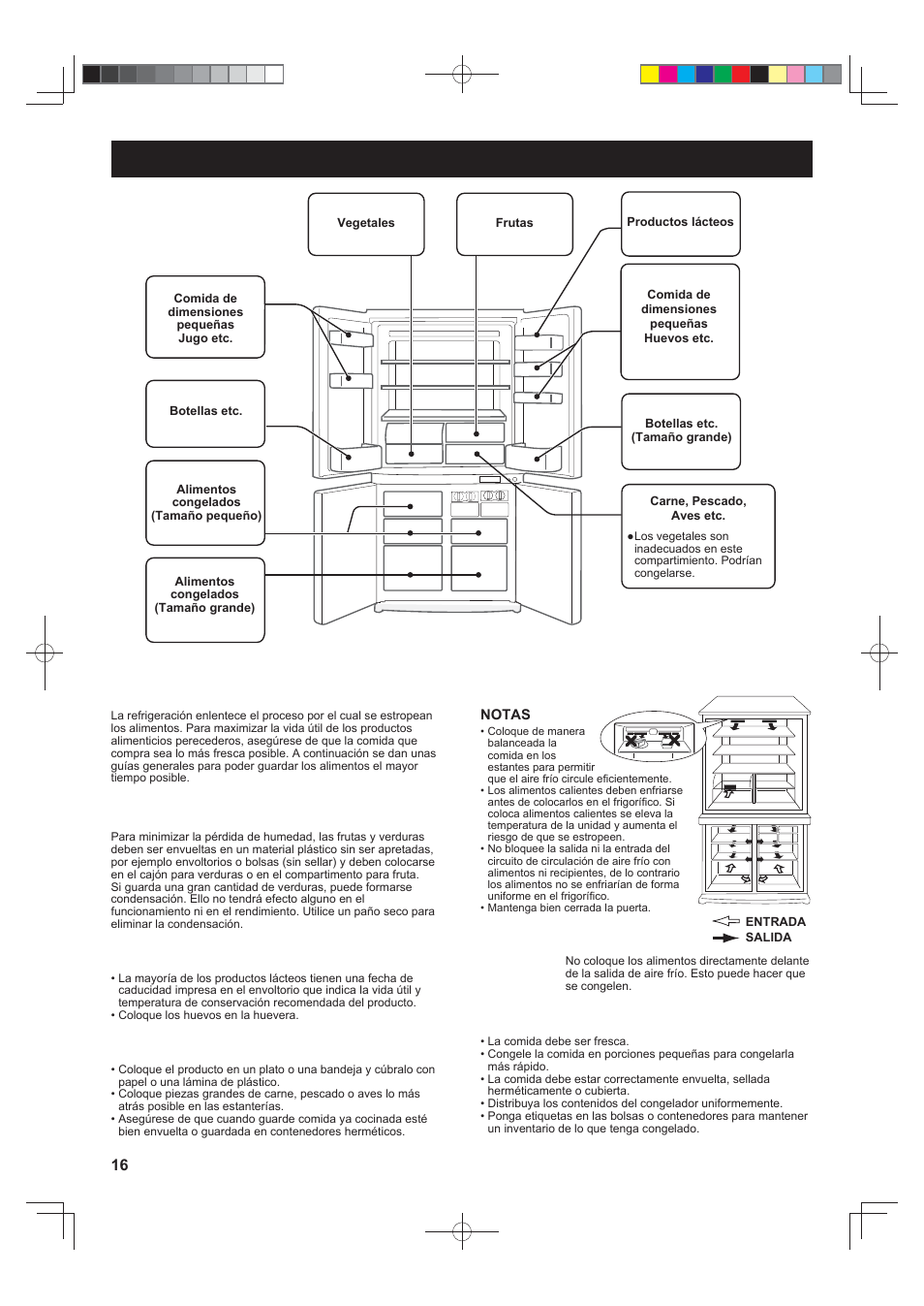 Para almacenar los alimentos, Frutas / vegetales, Productos lácteos y huevos | Carne / pescado / aves, Para una mejor congelación | Sharp SJ-F790STSL User Manual | Page 16 / 140