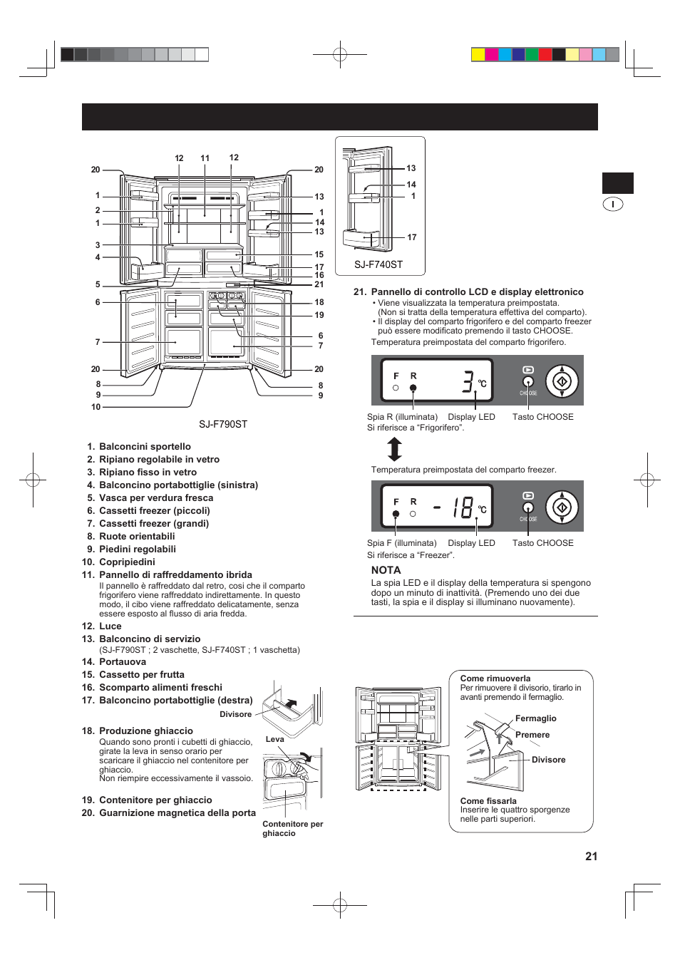 Descrizione | Sharp SJ-F790STSL User Manual | Page 21 / 140