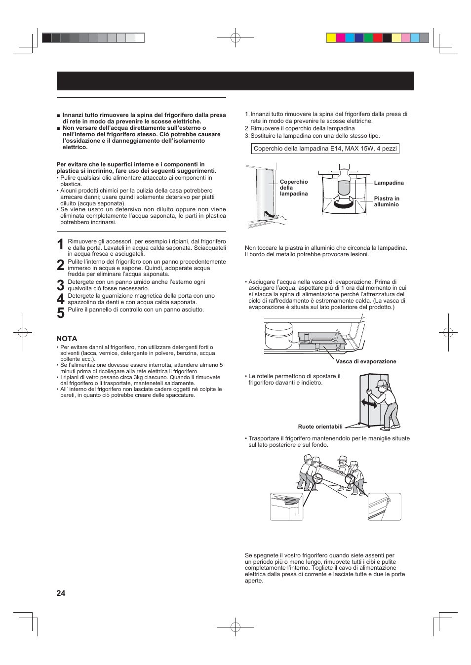 Manutenzione e pulizia | Sharp SJ-F790STSL User Manual | Page 24 / 140