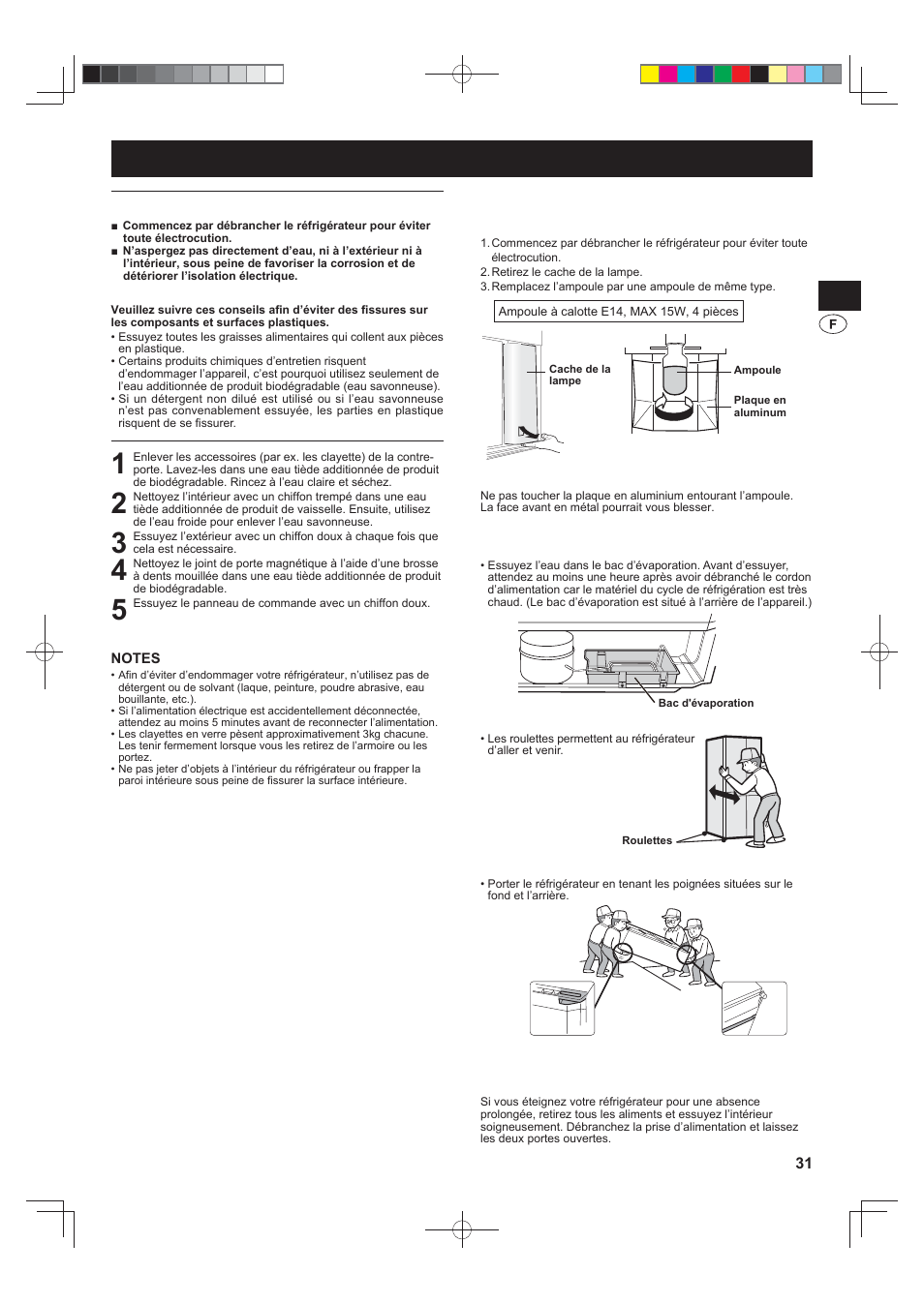 Entretien et nettoyage | Sharp SJ-F790STSL User Manual | Page 31 / 140