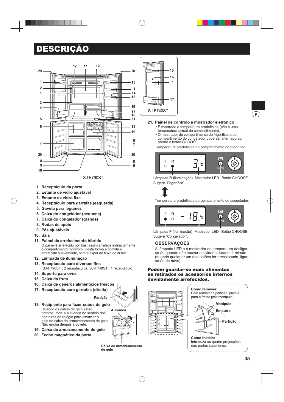 Descrição | Sharp SJ-F790STSL User Manual | Page 35 / 140