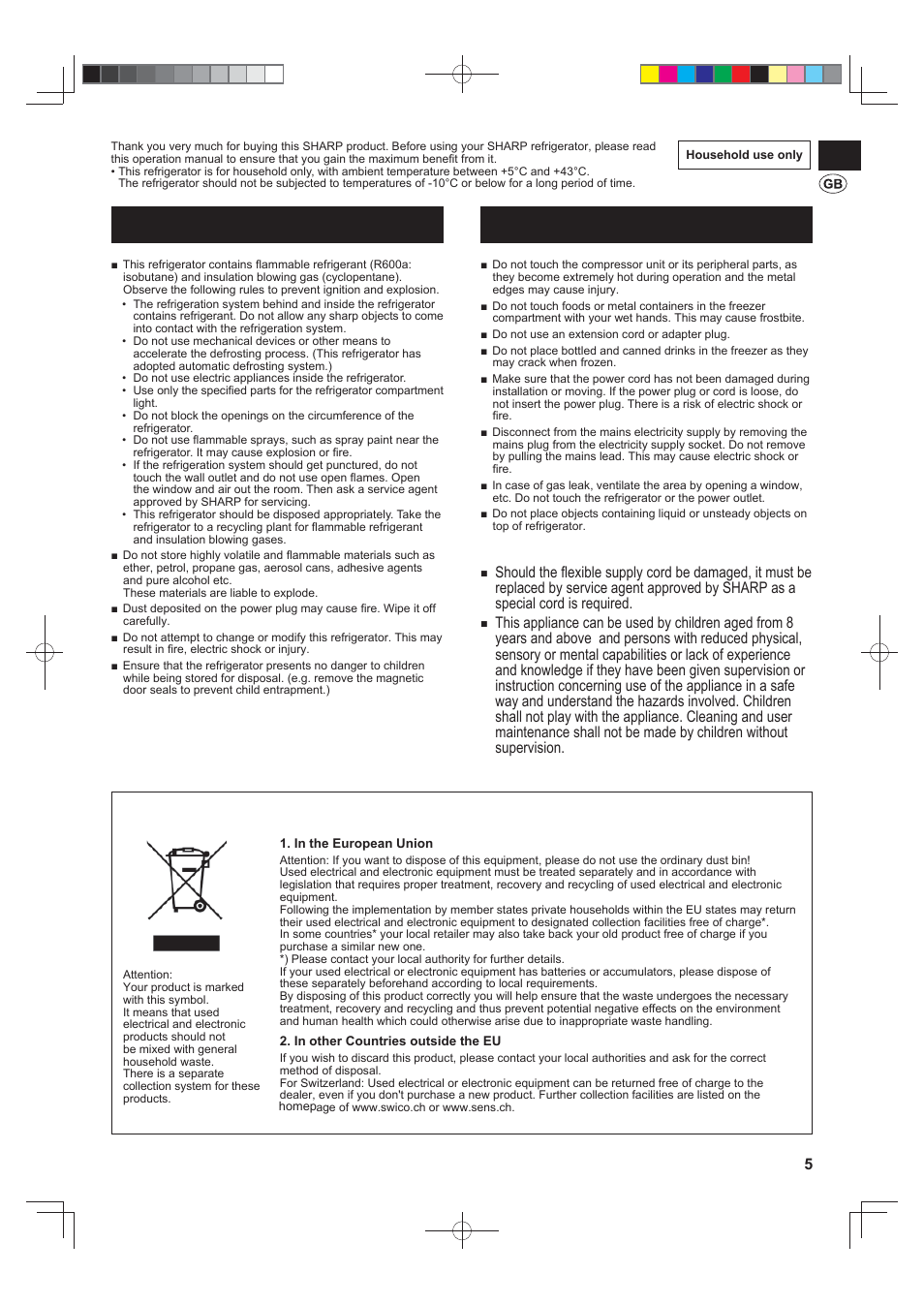 Warning caution, Important | Sharp SJ-F790STSL User Manual | Page 5 / 140