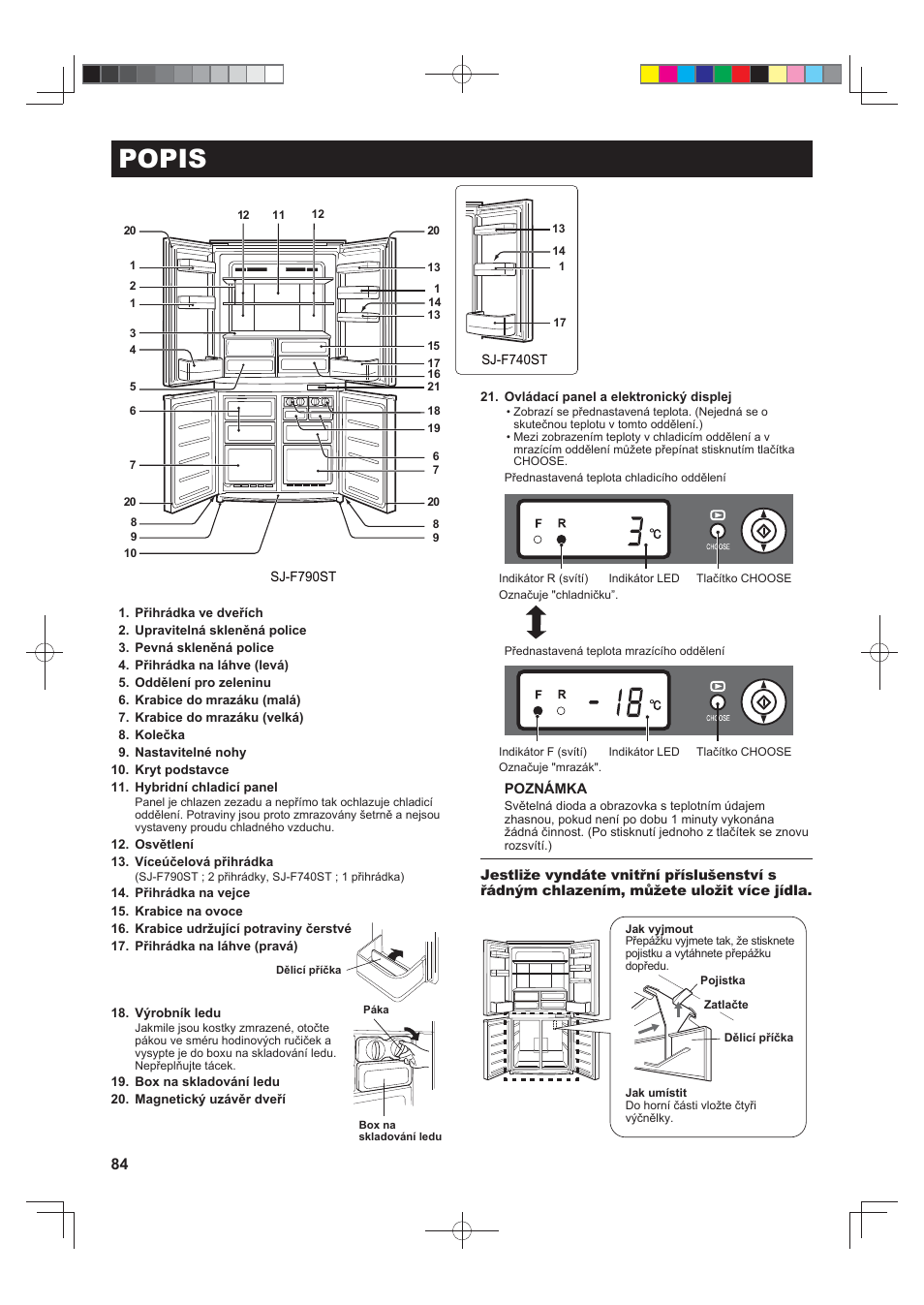 Popis | Sharp SJ-F790STSL User Manual | Page 84 / 140