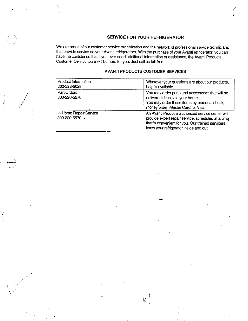 Avanti FF8Y User Manual | Page 12 / 20