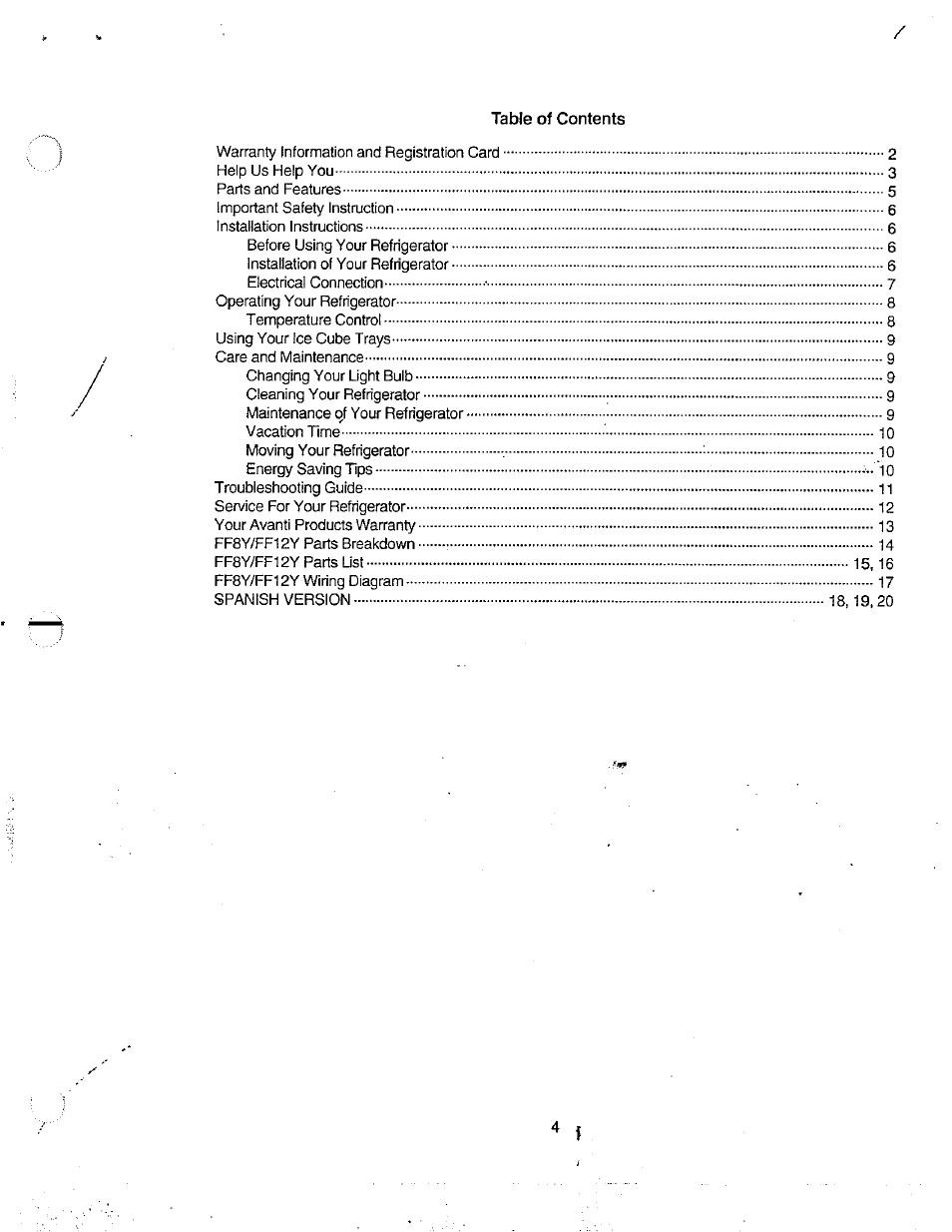 Avanti FF8Y User Manual | Page 4 / 20