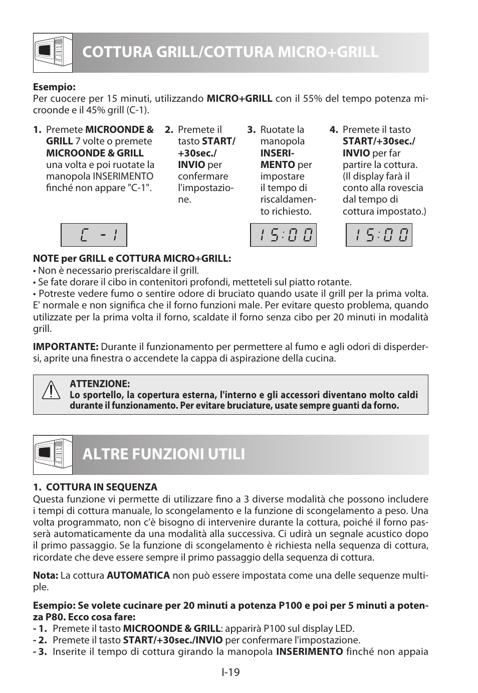 Cottura grill/cottura micro+grill, Altre funzioni utili | Sharp R-622STWE Four à micro-ondes gril User Manual | Page 100 / 266