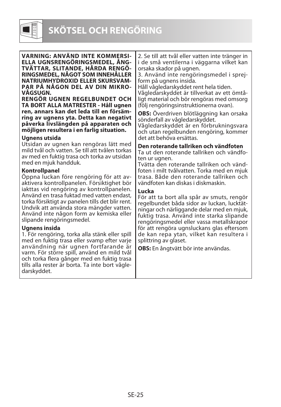 Skötsel och rengöring | Sharp R-622STWE Four à micro-ondes gril User Manual | Page 158 / 266