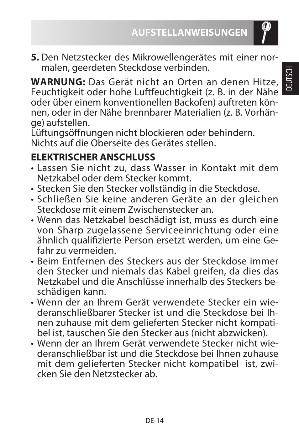 Sharp R-622STWE Four à micro-ondes gril User Manual | Page 17 / 266