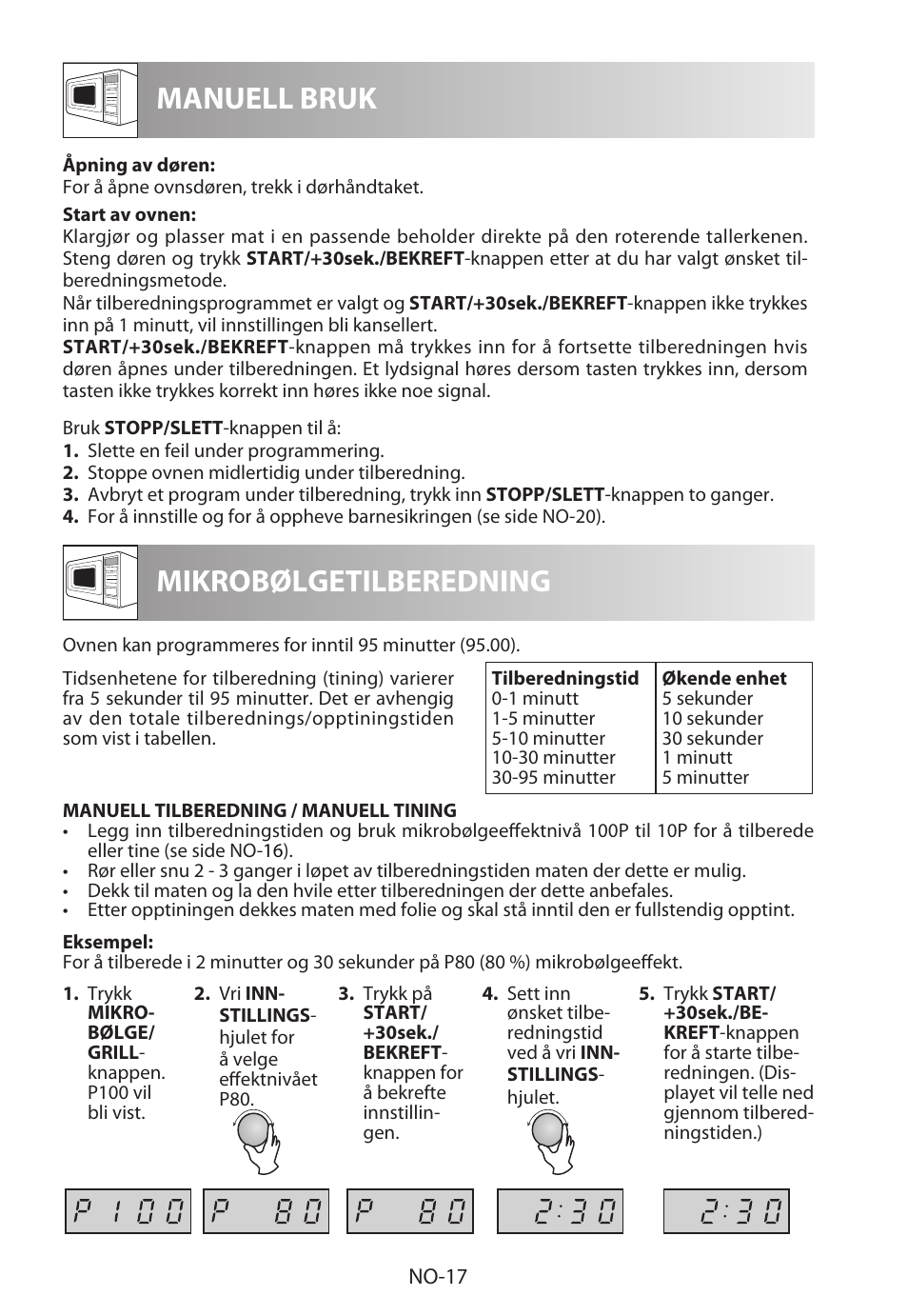 Manuell bruk mikrobølgetilberedning | Sharp R-622STWE Four à micro-ondes gril User Manual | Page 202 / 266