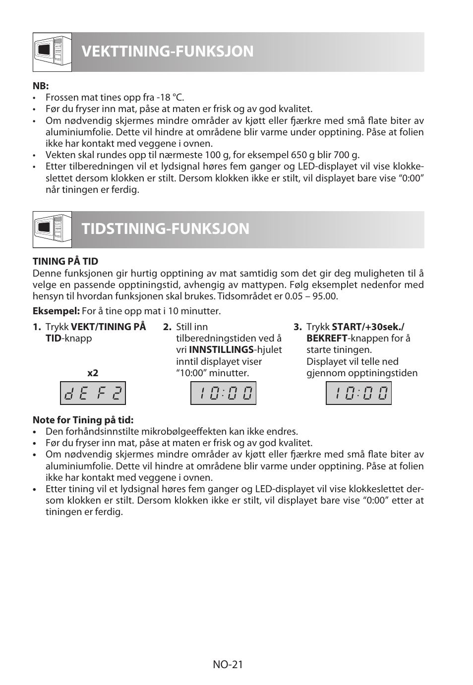 Vekttining-funksjon, Tidstining-funksjon | Sharp R-622STWE Four à micro-ondes gril User Manual | Page 206 / 266