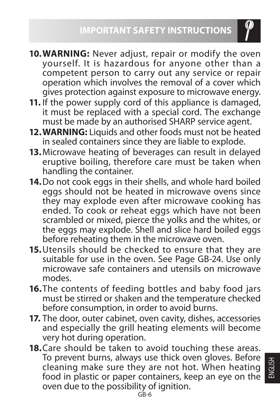Sharp R-622STWE Four à micro-ondes gril User Manual | Page 243 / 266