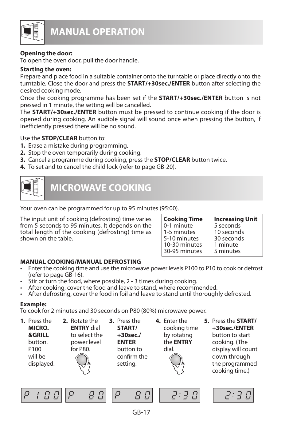 Manual operation microwave cooking | Sharp R-622STWE Four à micro-ondes gril User Manual | Page 254 / 266