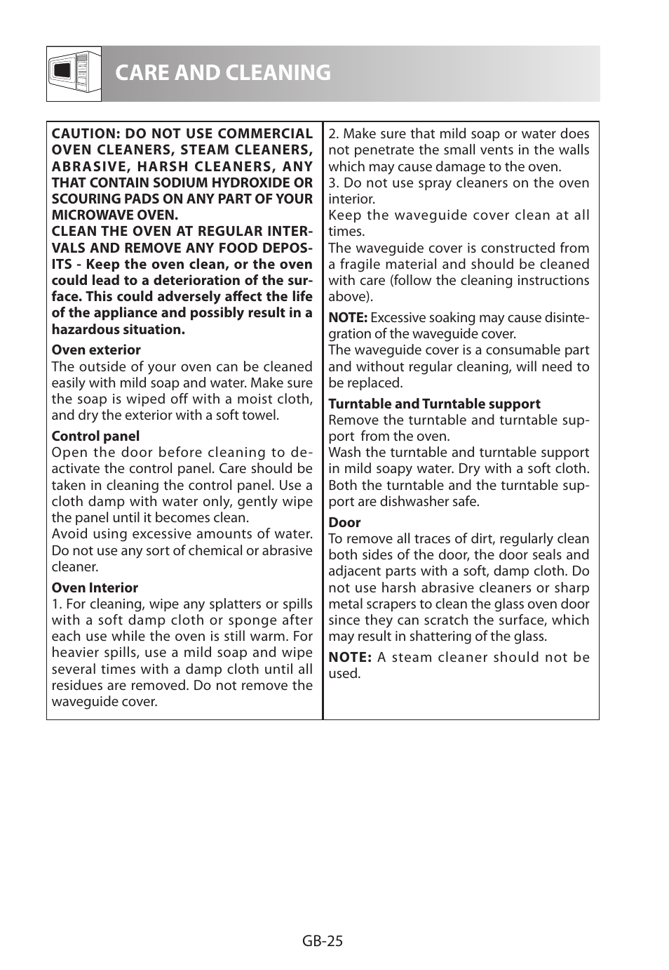 Care and cleaning | Sharp R-622STWE Four à micro-ondes gril User Manual | Page 262 / 266