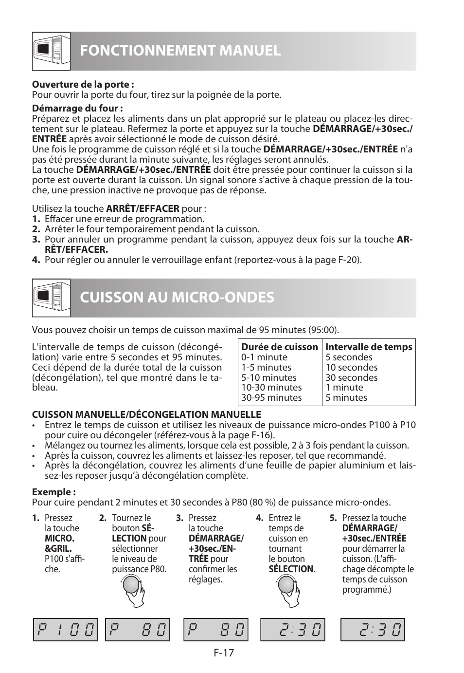 Fonctionnement manuel cuisson au micro-ondes | Sharp R-622STWE Four à micro-ondes gril User Manual | Page 72 / 266