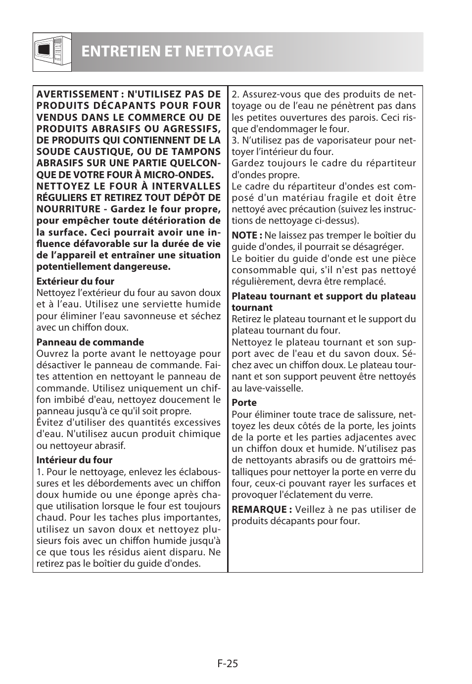 Entretien et nettoyage | Sharp R-622STWE Four à micro-ondes gril User Manual | Page 80 / 266