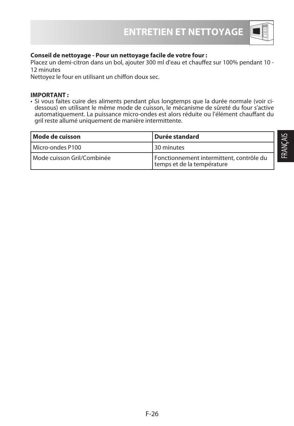 Entretien et nettoyage, Français | Sharp R-622STWE Four à micro-ondes gril User Manual | Page 81 / 266