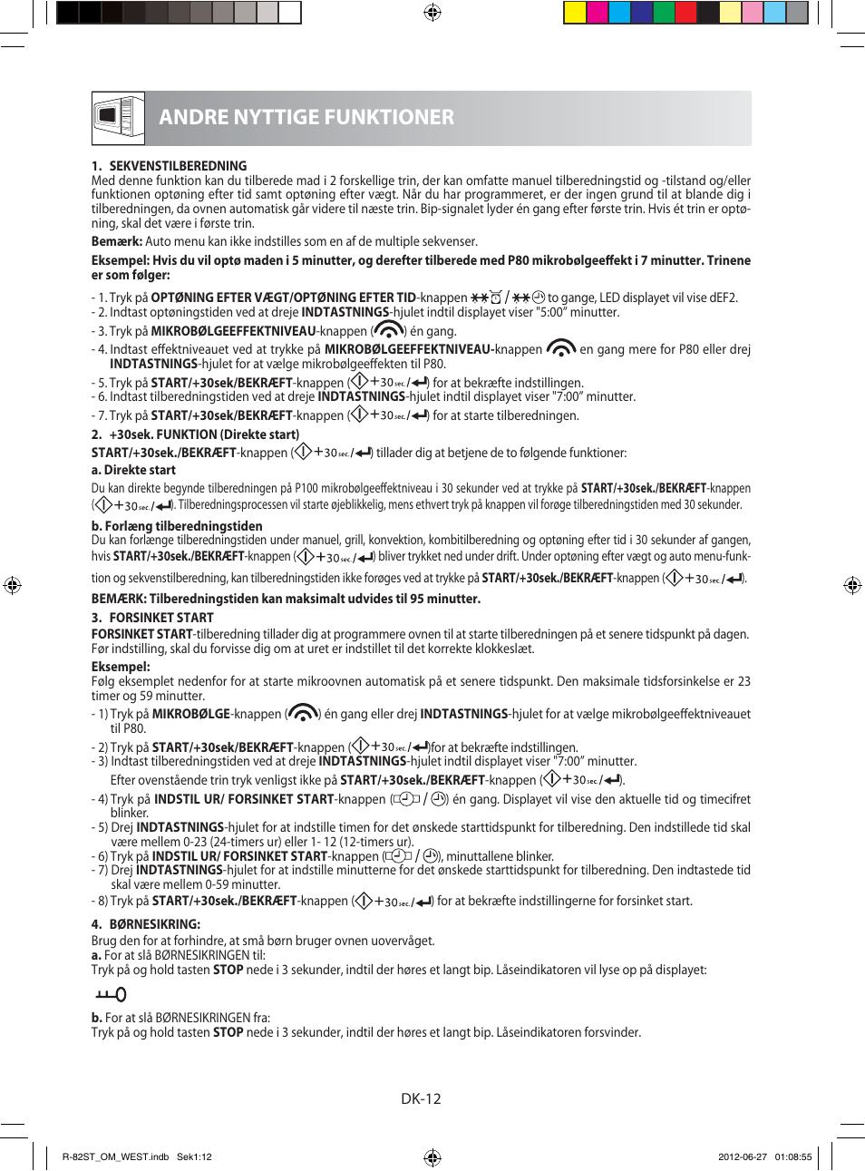 Andre nyttige funktioner | Sharp R-82STW Four à micro-ondes combiné User Manual | Page 126 / 180