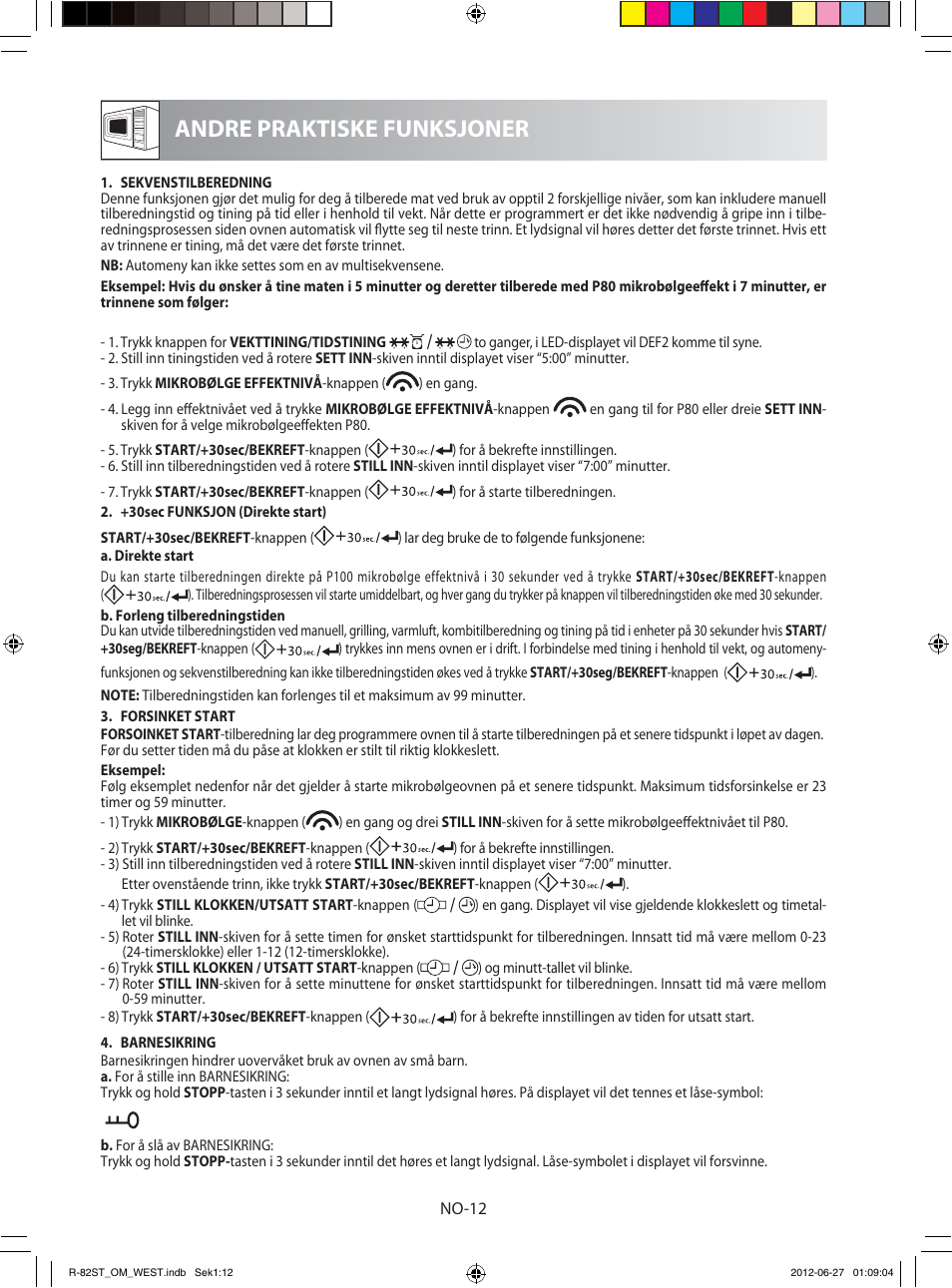 Andre praktiske funksjoner | Sharp R-82STW Four à micro-ondes combiné User Manual | Page 142 / 180