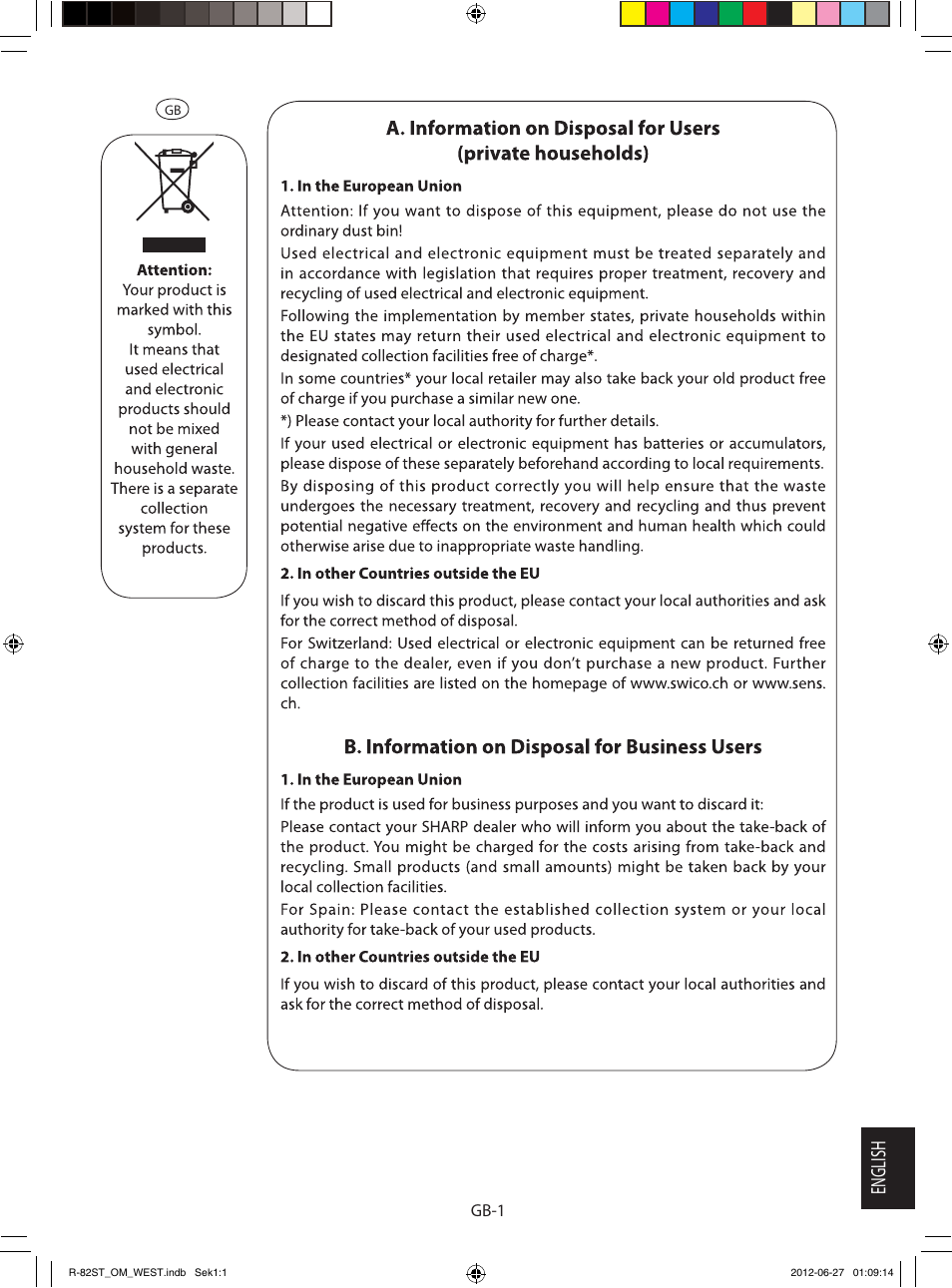 English, Gb-1 | Sharp R-82STW Four à micro-ondes combiné User Manual | Page 163 / 180