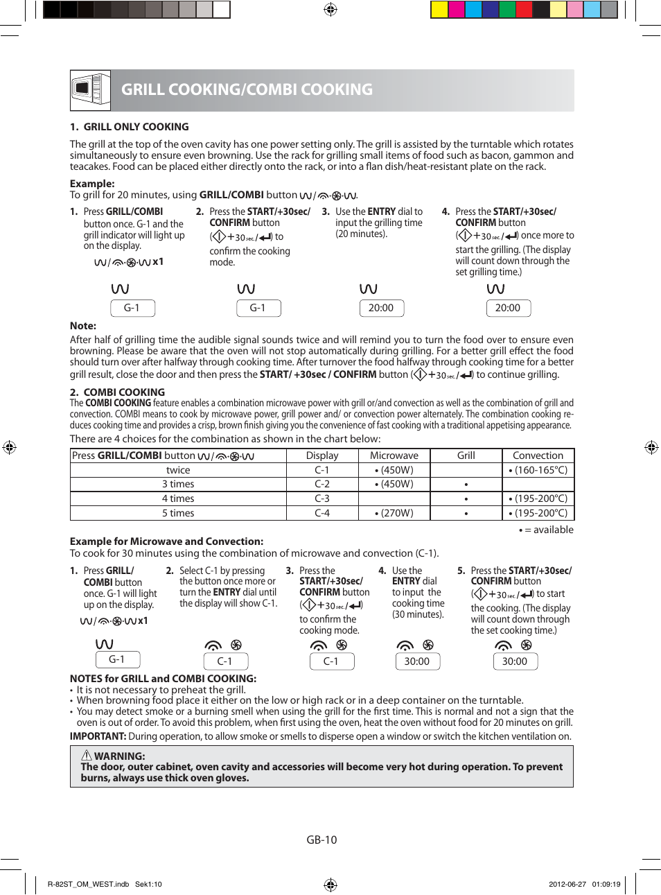 Grill cooking/combi cooking | Sharp R-82STW Four à micro-ondes combiné User Manual | Page 172 / 180