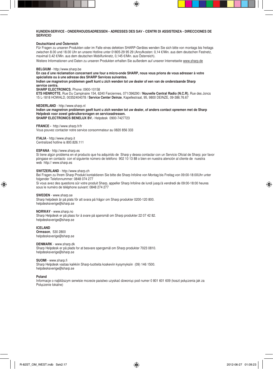 Sharp R-82STW Four à micro-ondes combiné User Manual | Page 179 / 180