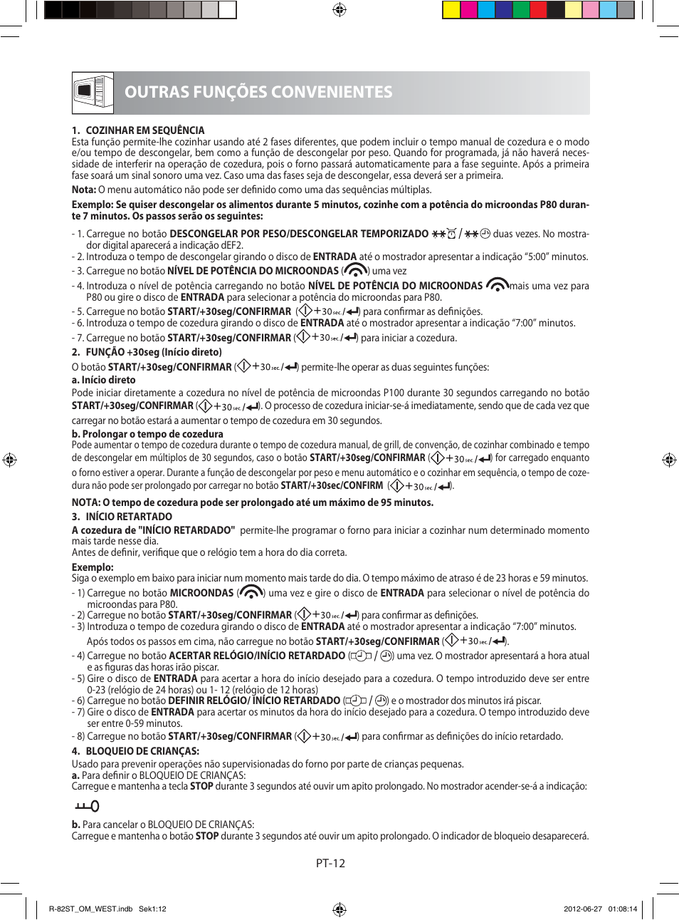 Outras funções convenientes | Sharp R-82STW Four à micro-ondes combiné User Manual | Page 46 / 180