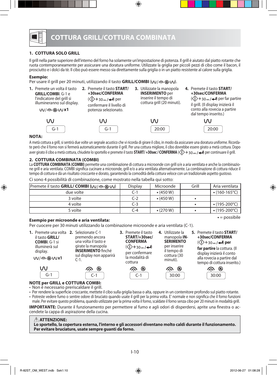 Cottura grill/cottura combinata | Sharp R-82STW Four à micro-ondes combiné User Manual | Page 76 / 180