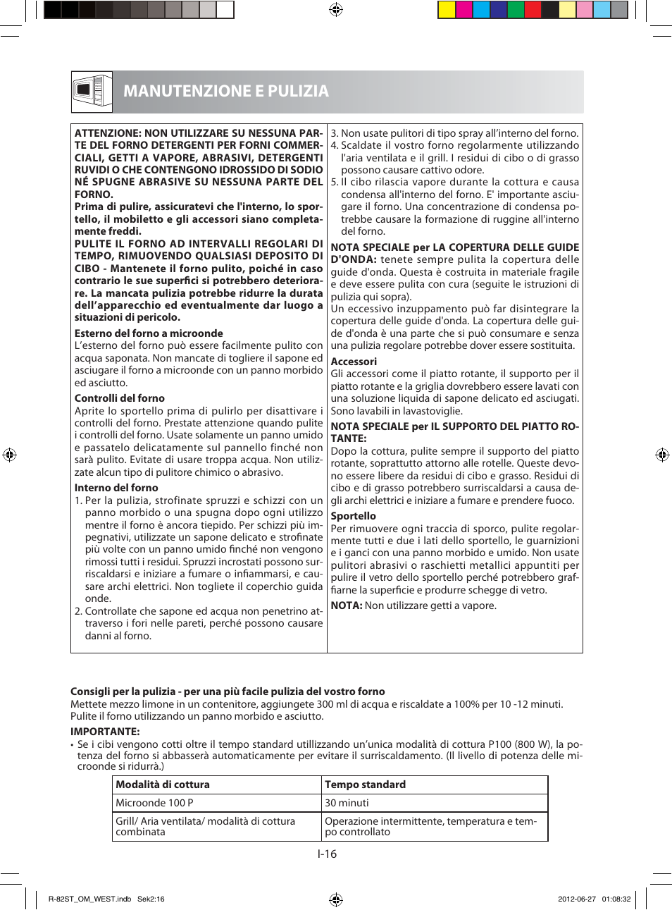 Manutenzione e pulizia | Sharp R-82STW Four à micro-ondes combiné User Manual | Page 82 / 180