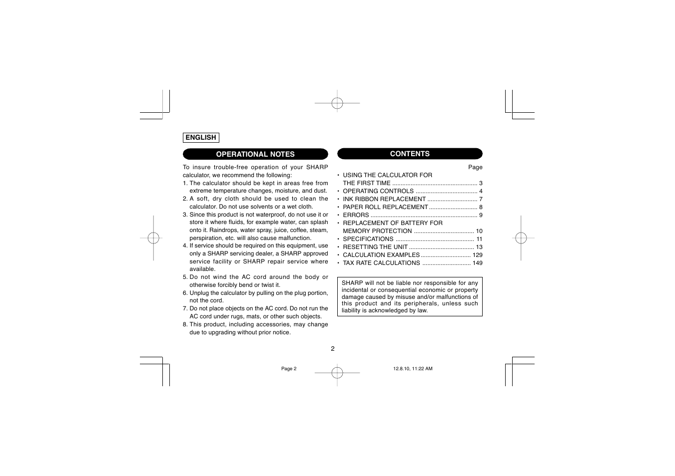 Sharp EL-2607PGGY User Manual | Page 4 / 160