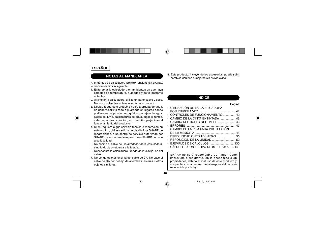 Sharp EL-2607PGGY User Manual | Page 42 / 160