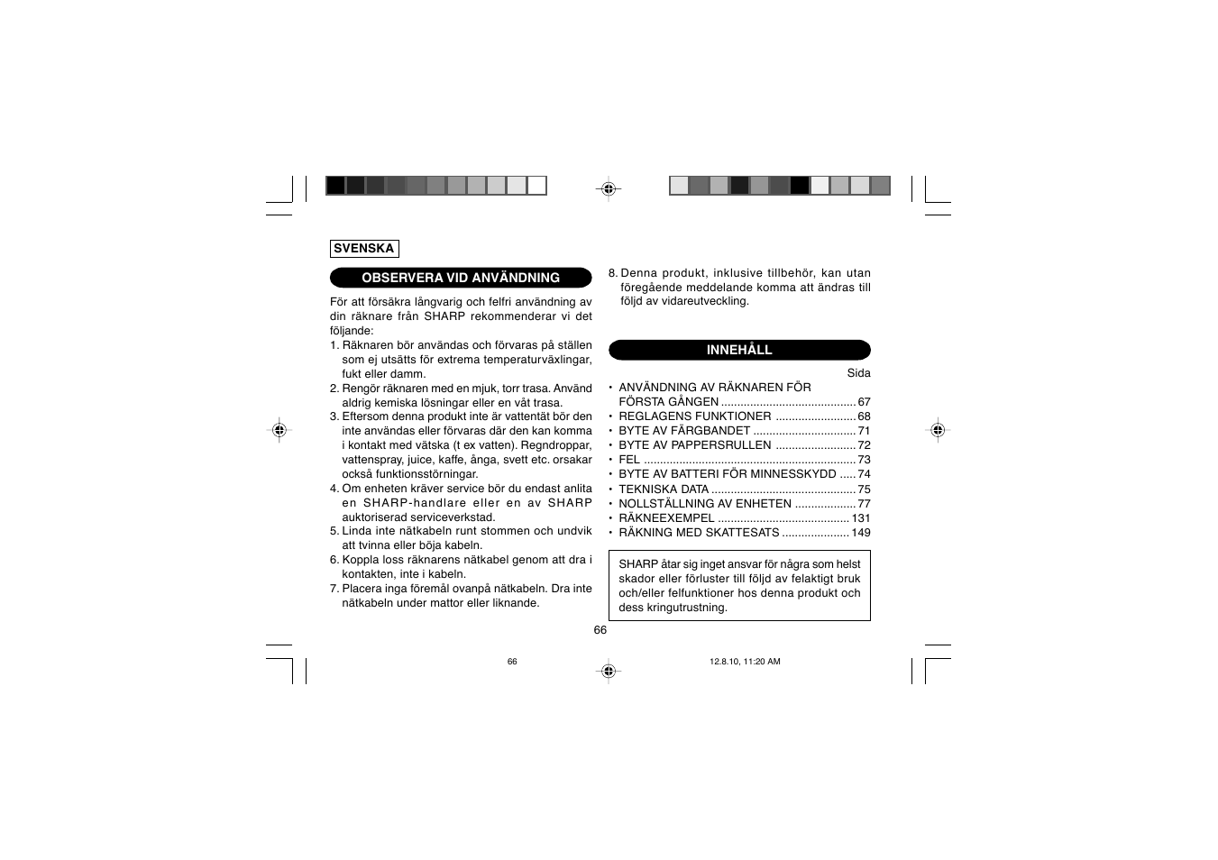 Sharp EL-2607PGGY User Manual | Page 68 / 160