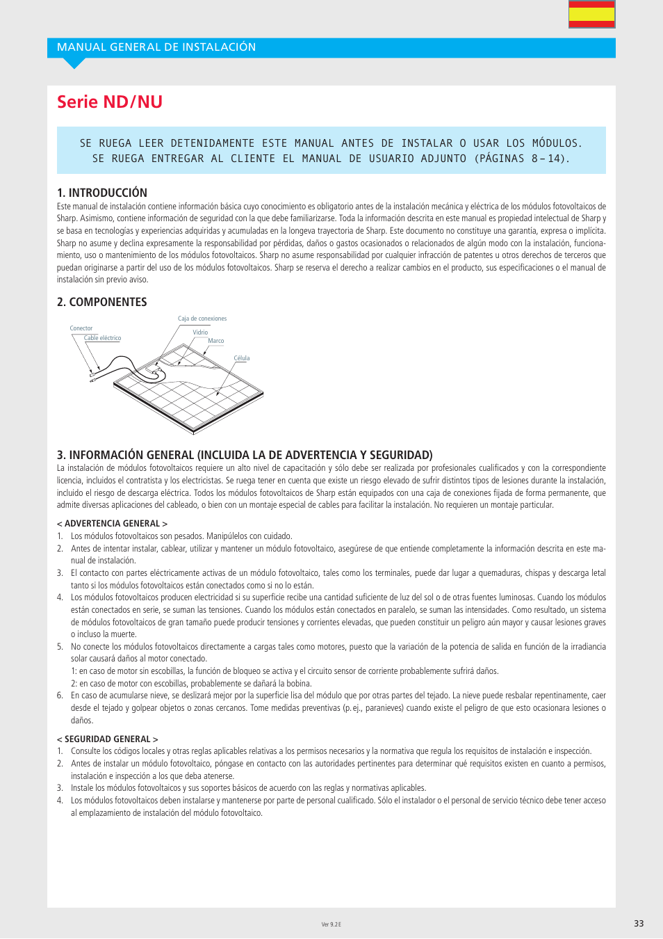 Serie nd / nu, Introducción | Sharp ND-R250A5 User Manual | Page 33 / 40