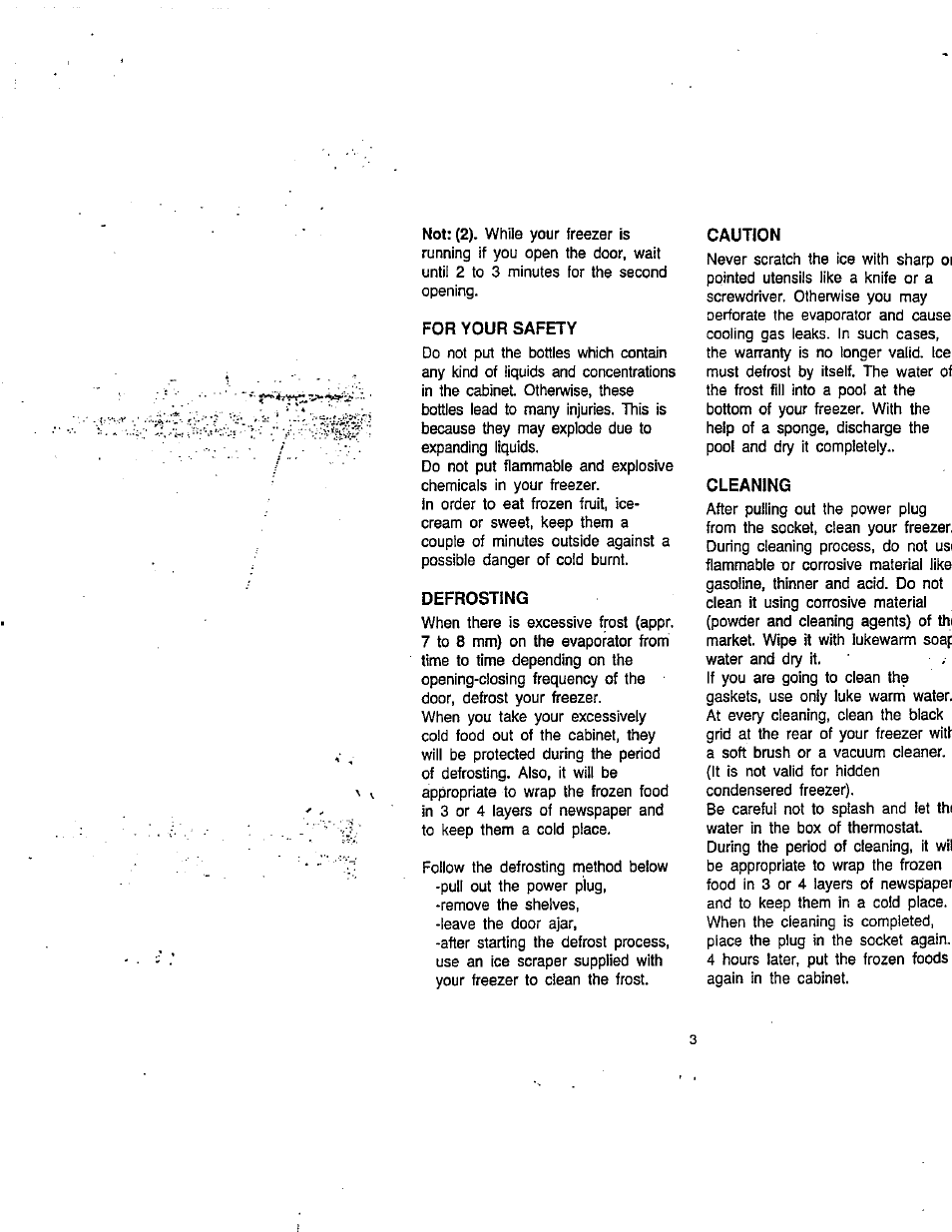 For your safety, Defrosting, Cleaning | Avanti 494 VFYW User Manual | Page 4 / 17